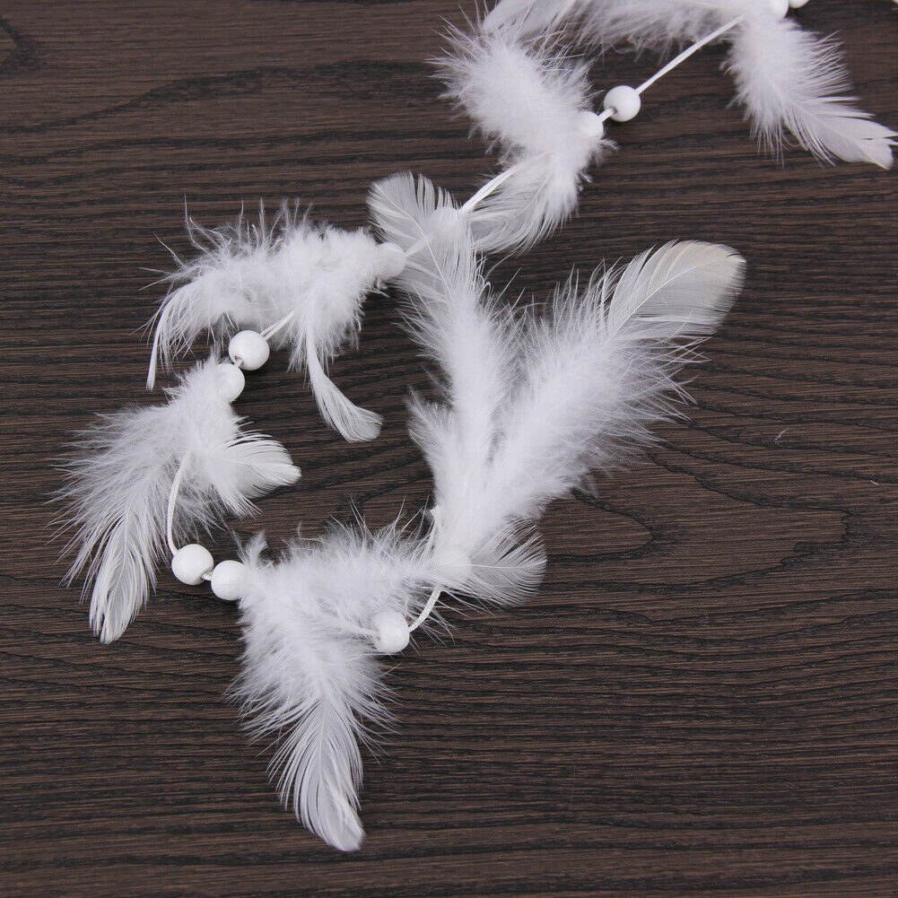 White Large Hoop Handmade Dream Catcher With Feathers Hanging Dreamcatcher Decor