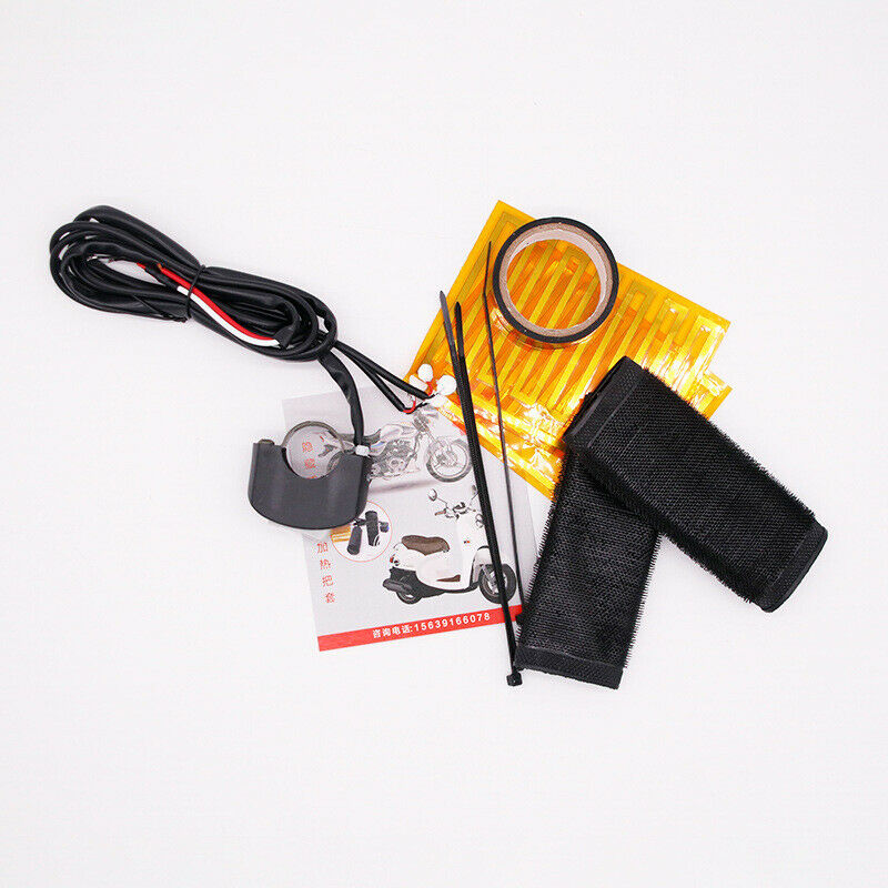 Motorcycle ATV Bike Electric Heated Grips Handlebar Winter Warm Hot Grip Pad Kit