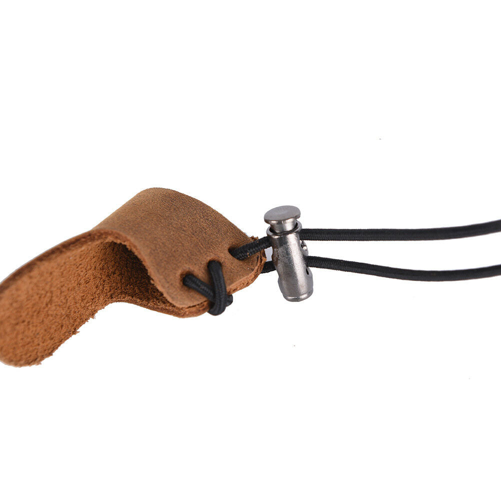 leather thumb finger guard ring adjustable protector archery hunting brow.l8