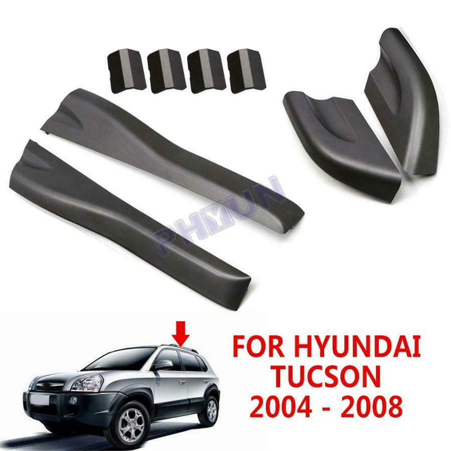 Car Roof Rack Rail End Cover Shell Replacement Black For Hyundai Tucson 2004-08
