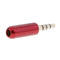 2pcs 3.5mm 4 Pole Male Headphone Jack Metal Soldering - Red