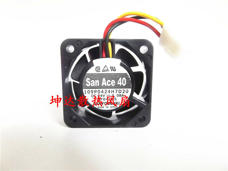 For Sanyo 109P0424h7d20 Fan 24V 0.08A 40*40*15Mm 3Pin  1Pcs New Origigal