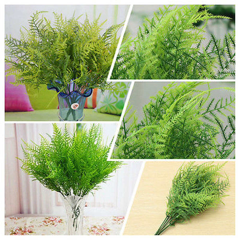 Green Plastic Artificial Leaves Realistic Plants Flower Home Garden Decoration