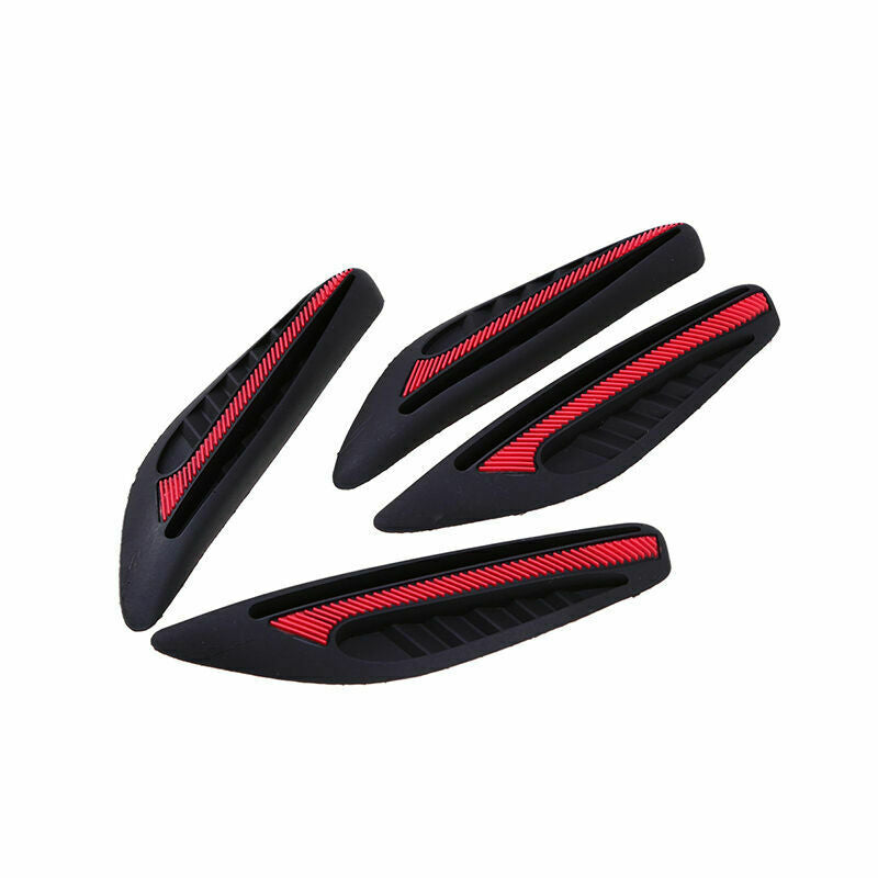4PCS Rubber Car Side Door Edge Protection Guards Stickers Red Universal 96x23mm