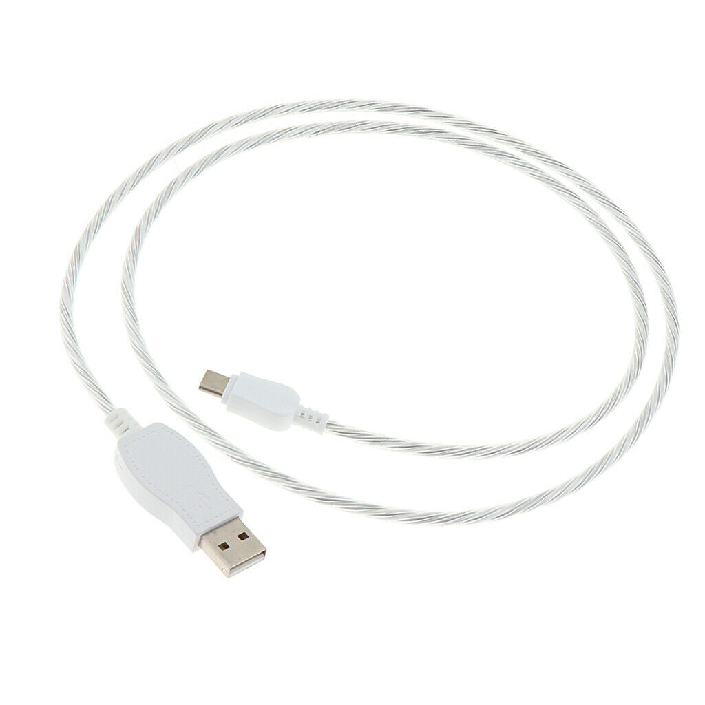 LED Visible Light USB Type-C Charging Data Sync Cable Lead for Cell Phones