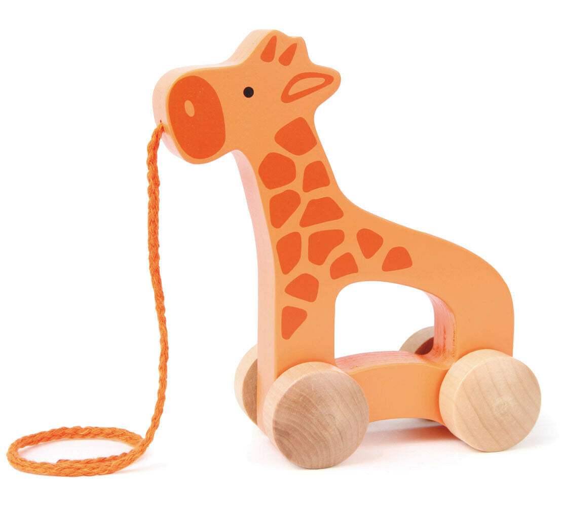 E0906 HAPE Giraffe Wood Pull Push Along [Push & Pull] Baby Toddler Children 12M+