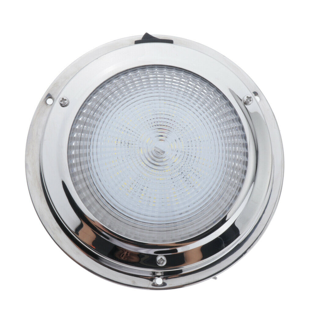 12V 3.5W Stainless Steel Dome Light Boat Caravan Trailer Cabin Ceiling Lamp