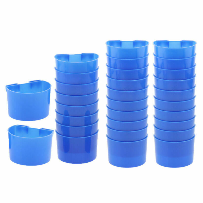 Set of 30 Parrot Poultry Bird Bowls Food Feeding Water Cups Sand Cup Feeders