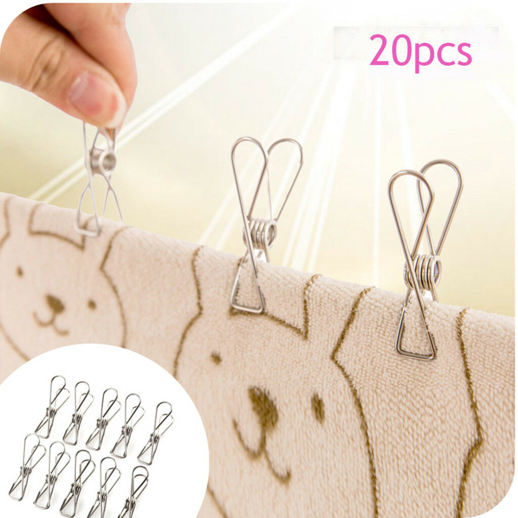 20pcs Stainless Steel Wire Pegs Utility Clips Photo Paper Organize Clips