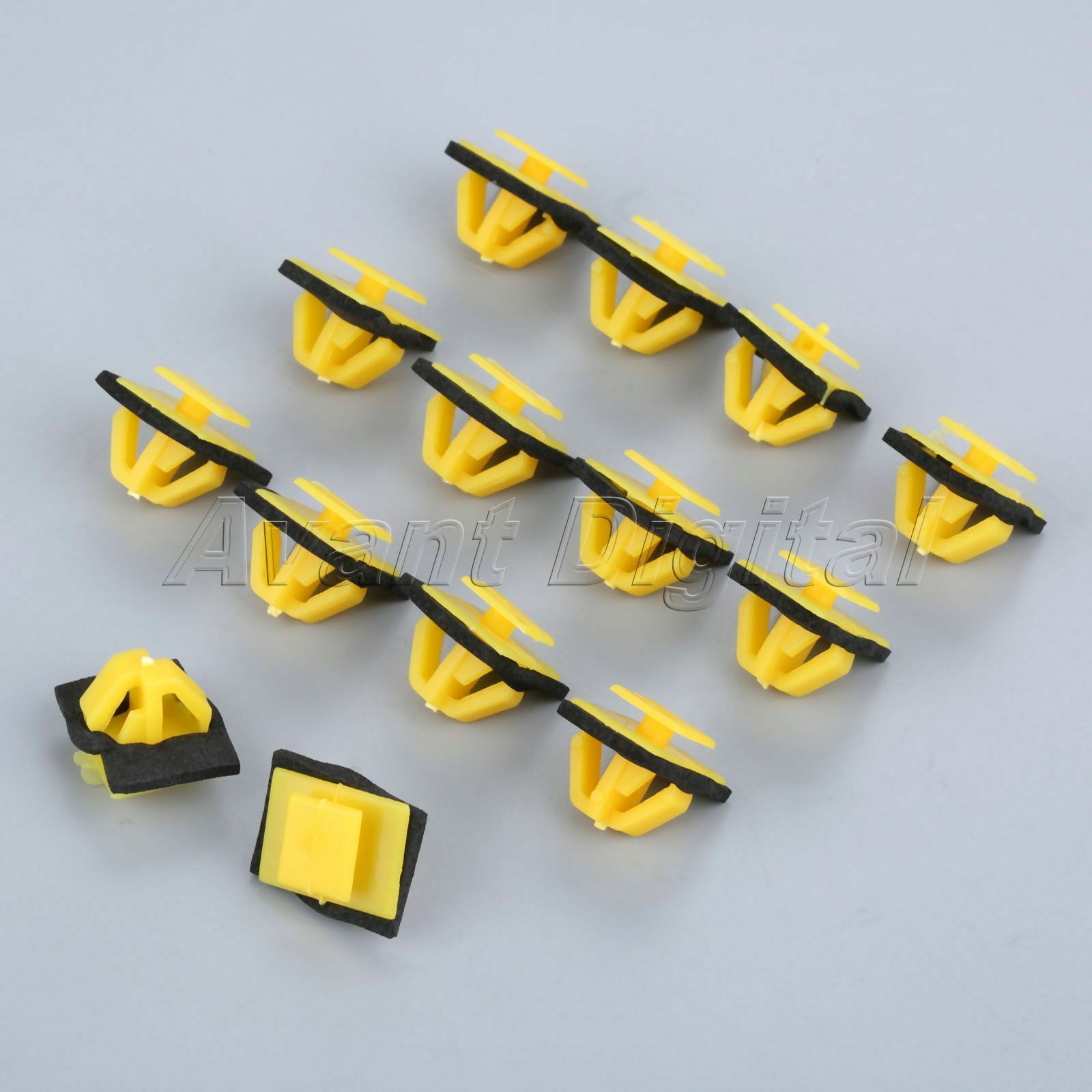 50PC D184 Auto Car Clips Fastener Door Guard Plate Wheel Clip Plastic Yellow