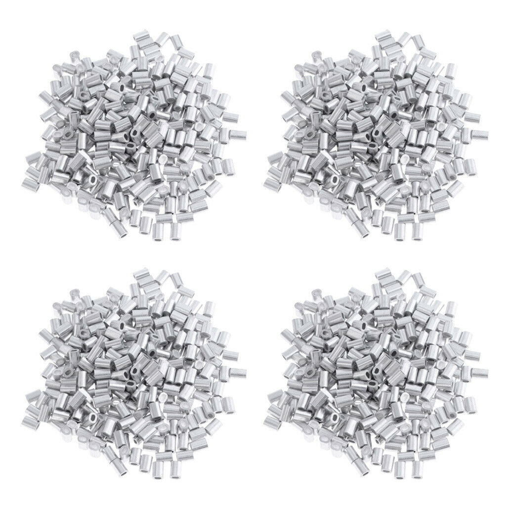 400 Pack of Aluminium Fishing Crimps Double Barrel Crimp Sleeves 0.8mm