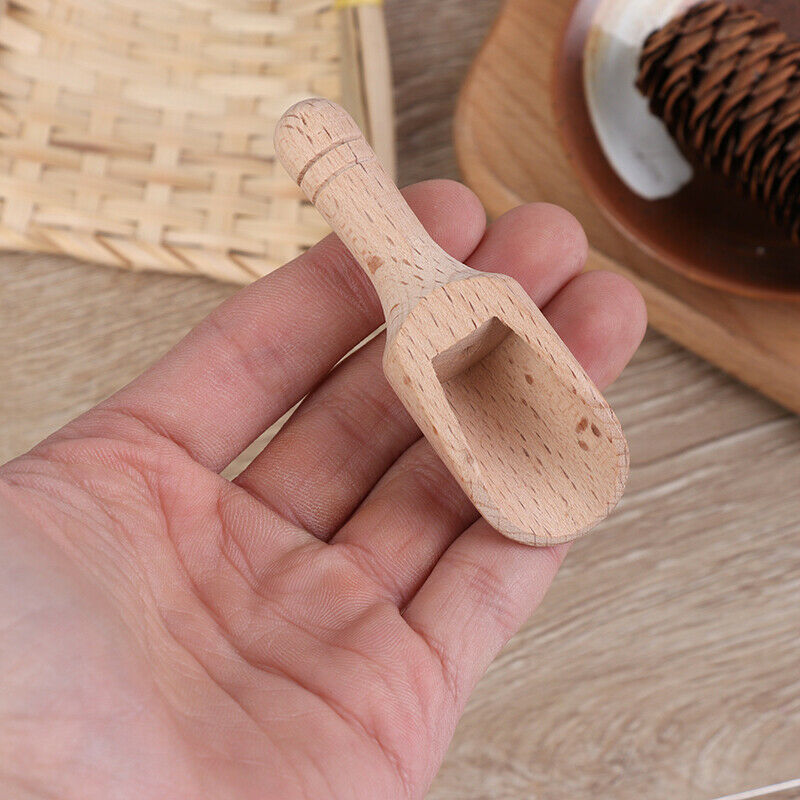4pcs Wooden Coffee Tea Scoops Mini Candy Bath Salt Spices Flavors Spoo.l8