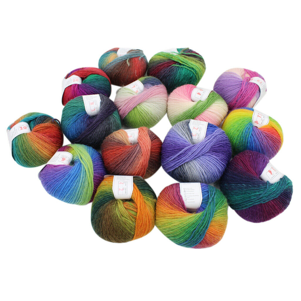 Wool Knitting Thread Fingering Crochet Yarn Dyed #3