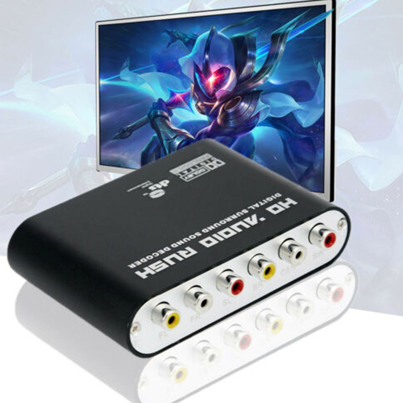 Audio 5.1CH AC3 DTS Digital Sound Decoder Optical SPDIF Coaxial to 6RCA w/Cable