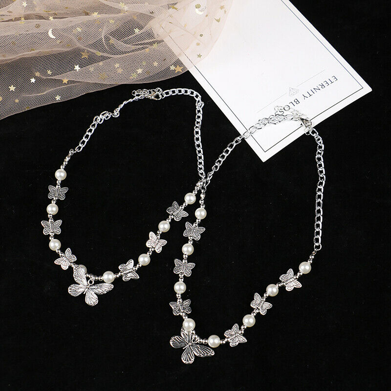 1pcs Gothic Butterfly Pendant Beaded Necklace street style female jewe WLC Kt