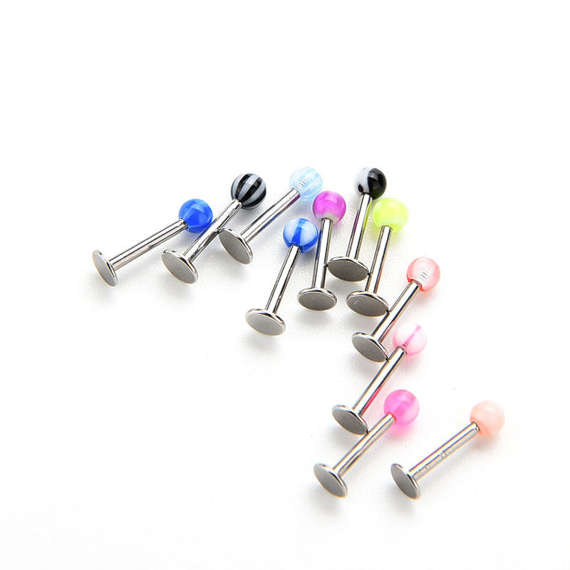 Flossy 10X Stainless Steel Ball Top Lip Studs Ear Rings Tragus Body Pierci.l8