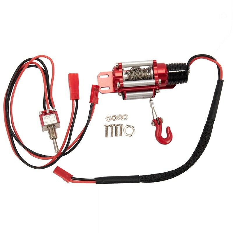 RC Car Metal Steel Wired Automatic Simulated Winch for 1/10 RC Cler Car Axial A5