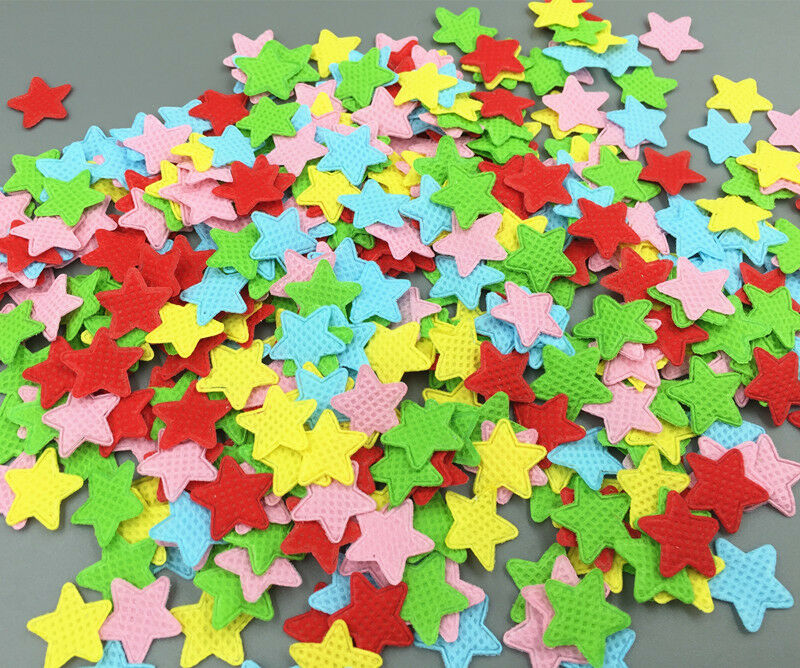 500pcs Felt Mixed Colors Appliques Craft Cardmaking decoration star shape 16mm