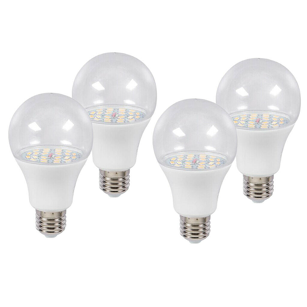 4 Pieces Plant Growing Bulbs 12W Lamp For Home Use Green Leaf Potted Plant -