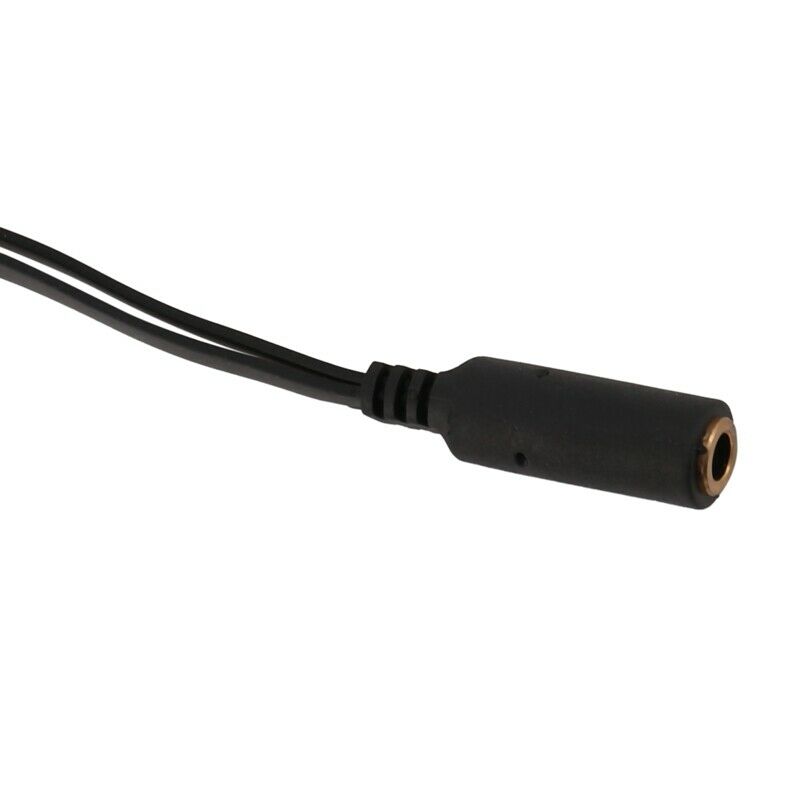 Black 3.5mm Y Splitter 2 Jack Male to 1 Female Headphone Mic Audio Adapter DI3S3