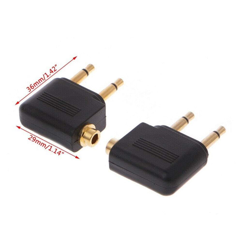 Airplane Headphone Splitter Mono Audio Converter Travel Jack Plug Adapter 3.5mm