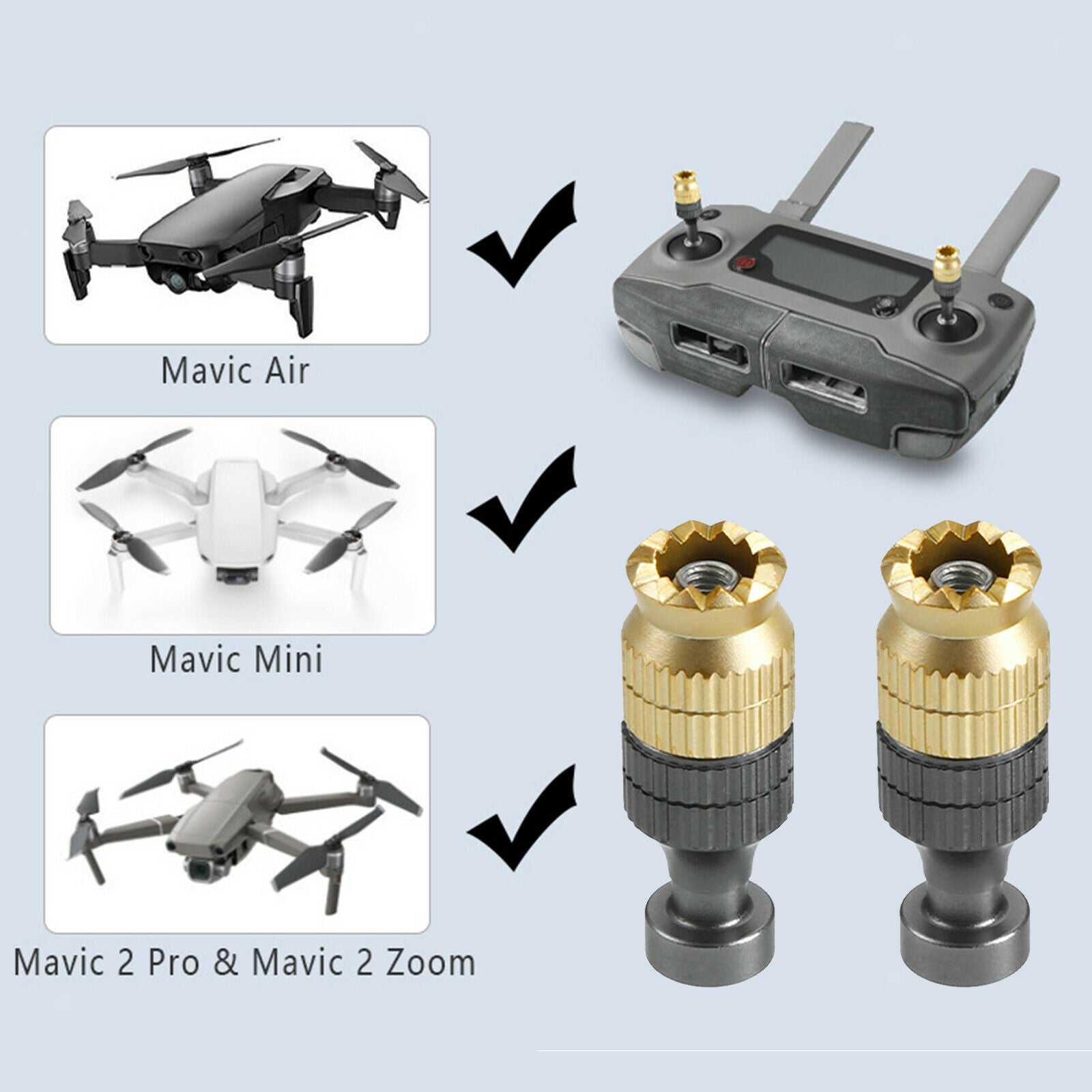 2Pcs Joysticks Increase for DJI Mavic 2 Pro Mavic Mini Mavic AIR Drone