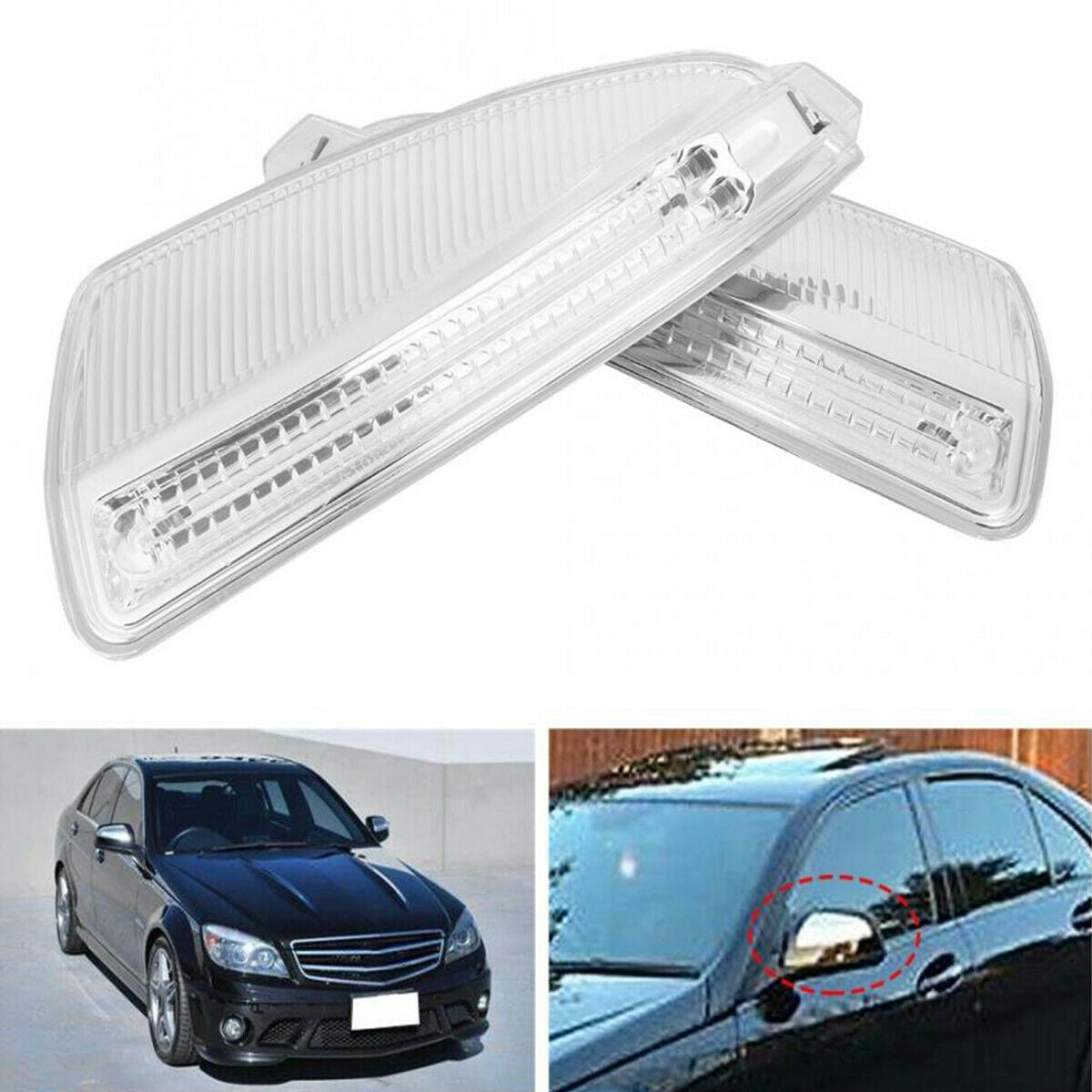 1 Pair 56×170mm Vehicle Left Right Turn Signal Lamps For Mercedes-Benz ML Class