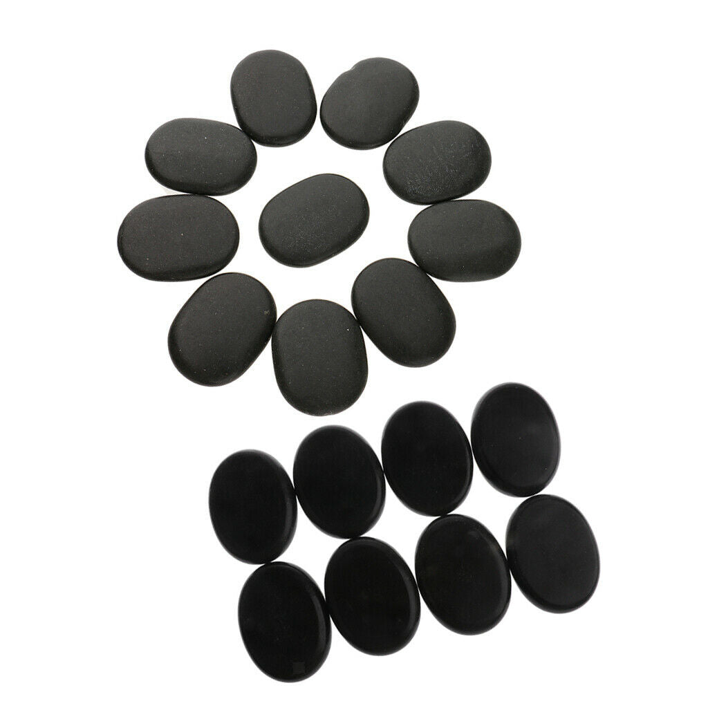 18 Packs Round Back Body Hot Energy Stones Rocks Set for Spa 4x3cm+8x6cm
