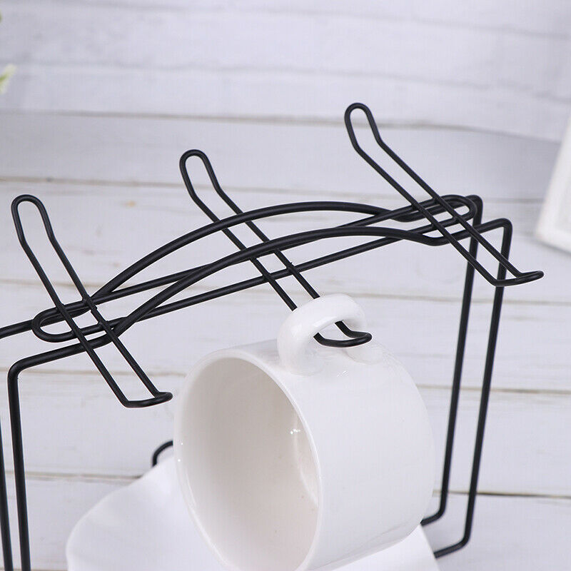 6-Cup Capacity Water Draining Coffee Cup Plate Holder Storage Rack OrganizerBDA