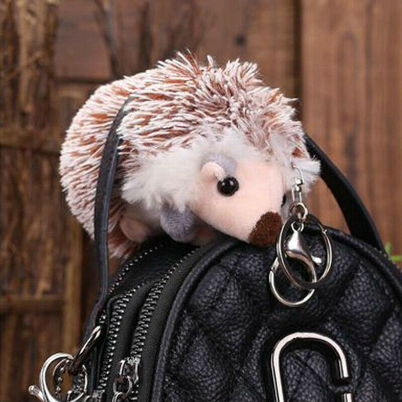 Cute Plush Pompon Hedgehog Animal Keychain Bag 10cm Mobile Phone Pendant KeyBDA