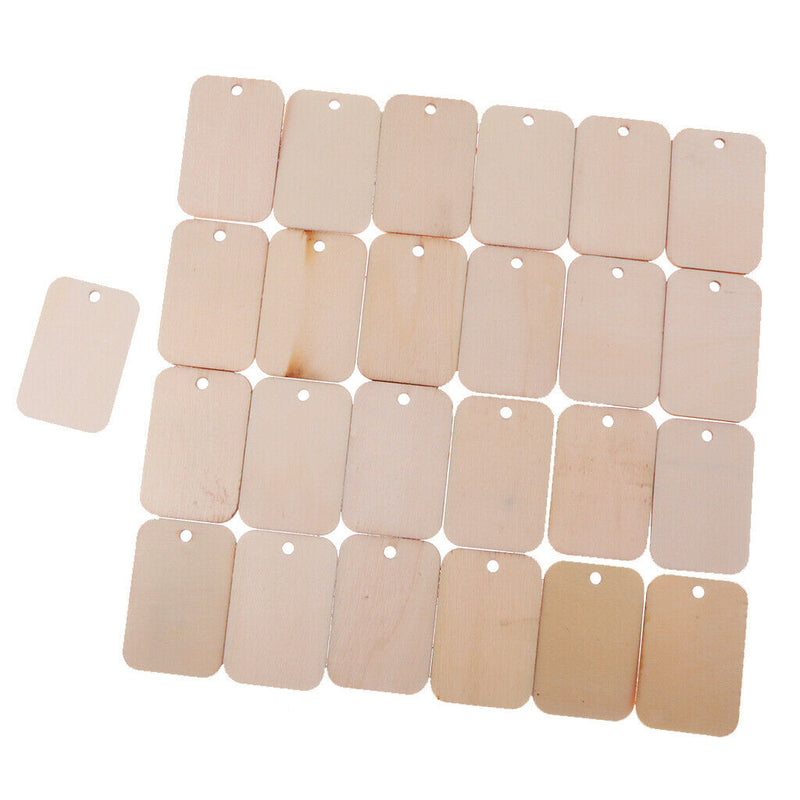 Blank 25x Wooden Gift Tags Price Labels Xmas Charms Pendants Wedding