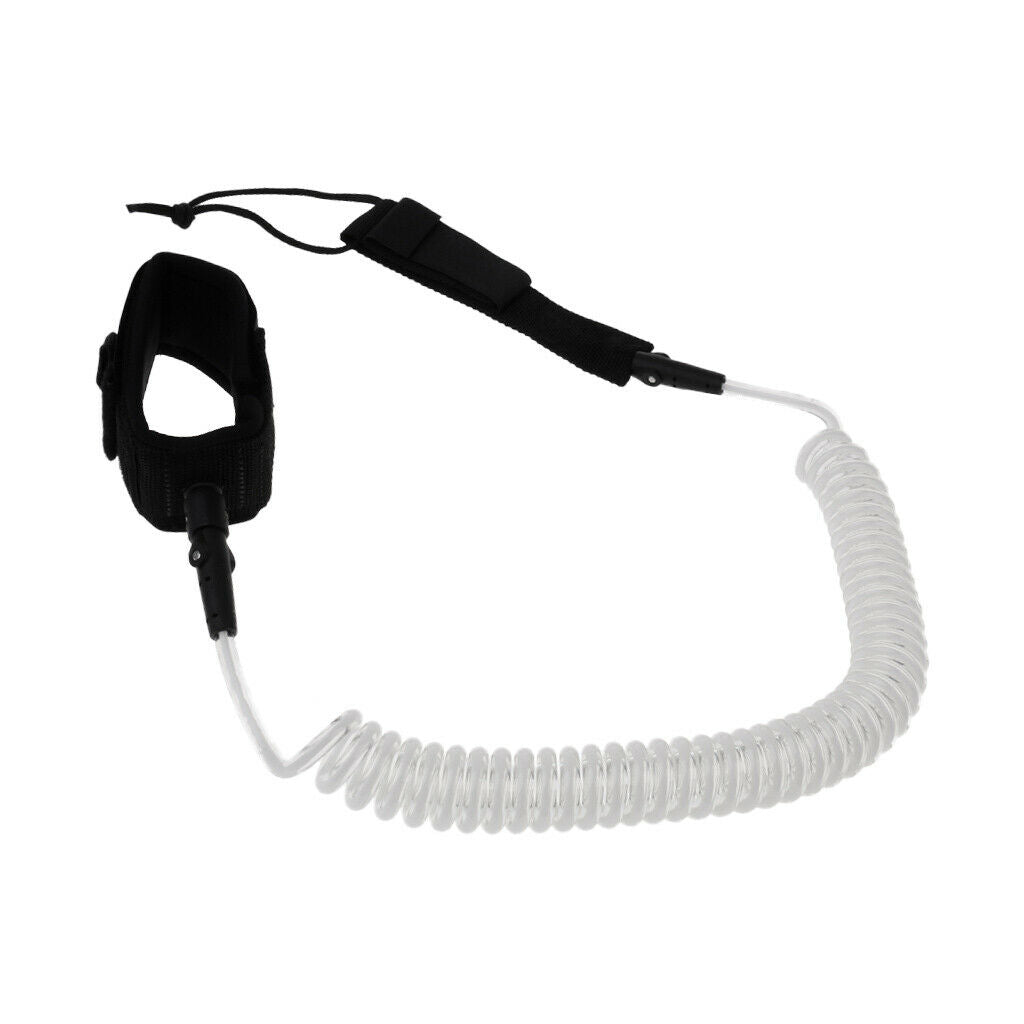Surfboard Surfing Leash   Board Coiled Cord Leg Rope Double Swivels 6FT