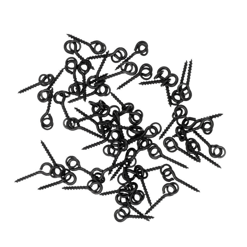 50x Fishing Bait Screws Metal Bait Screws with Solid Ring Fishing Accessories