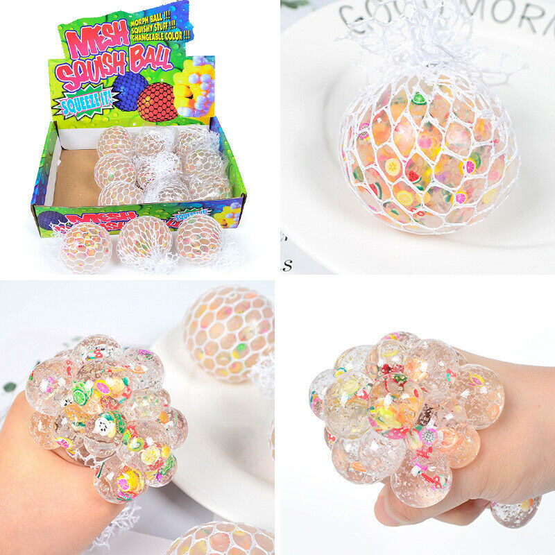6cm Anti-Stress Ball Funny Fruit Slice Grape Squeeze Mood Autism Kids VenDEAU