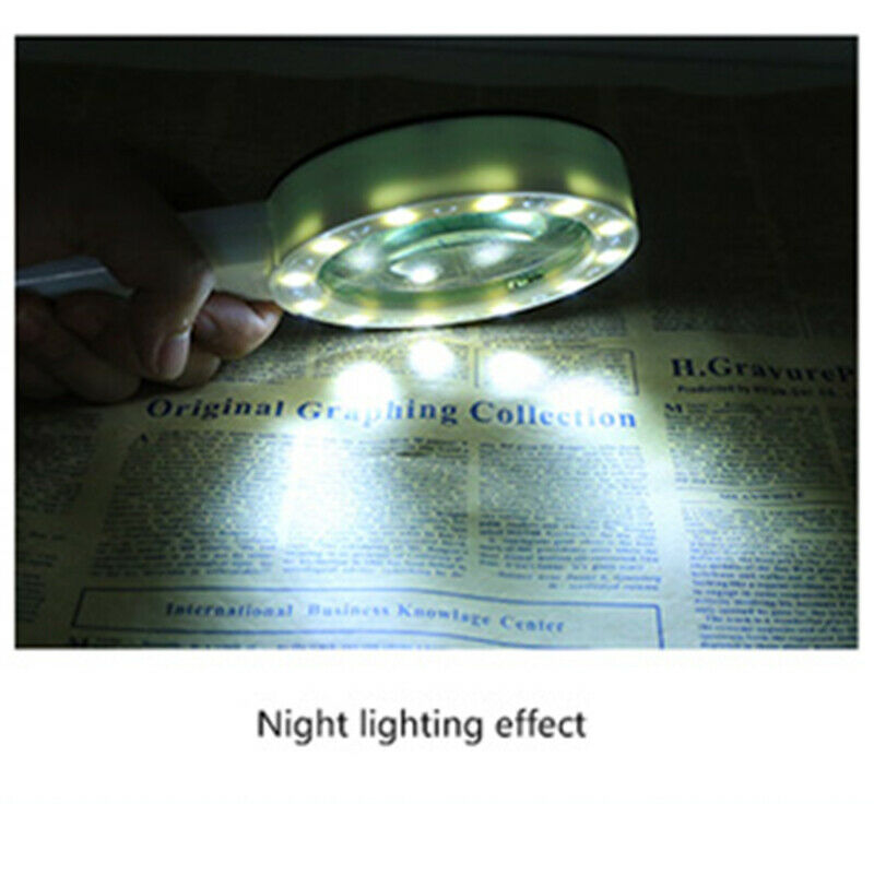 30X 12 LED magnifying glass with lighted magnifying glass, suitable for old LIN