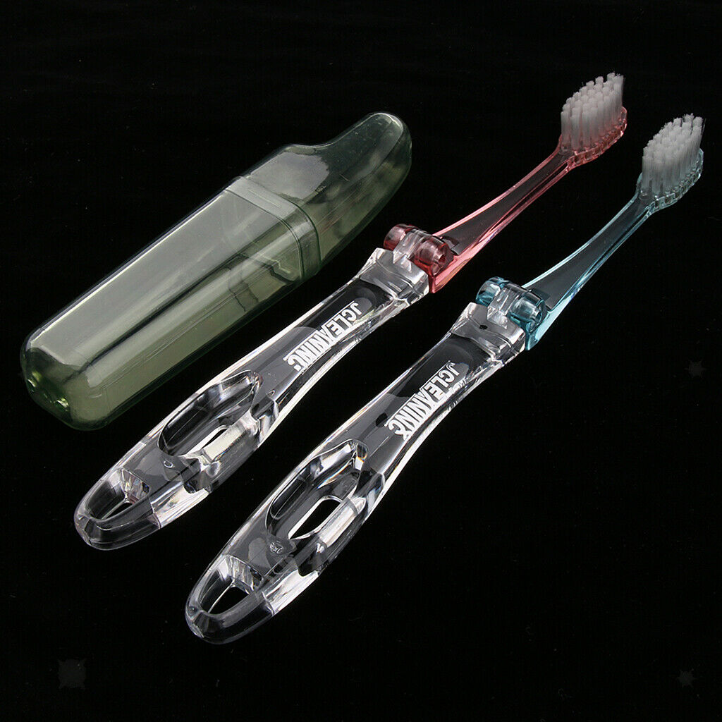 2pcs Folding Extra Soft Toothbrush Adults Kids Children Tooth Brush with Box