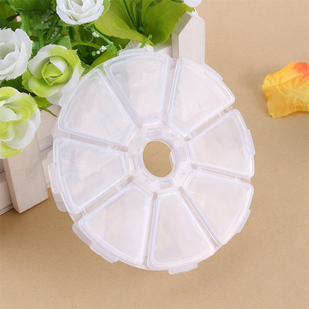 1 Pc Storage Box Case Organizer Display Jewelry Bead Makeup Clear Roun.l8