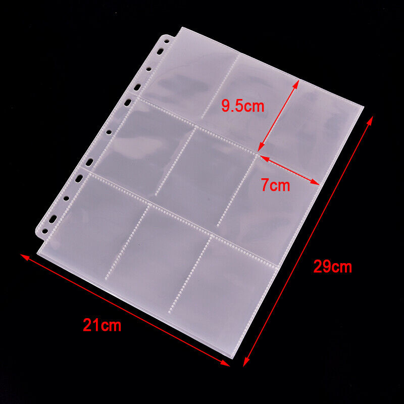 10 Sheets/90 Cards Replaceable Board Game Cards Holder PP Game Cards Page-H Tt