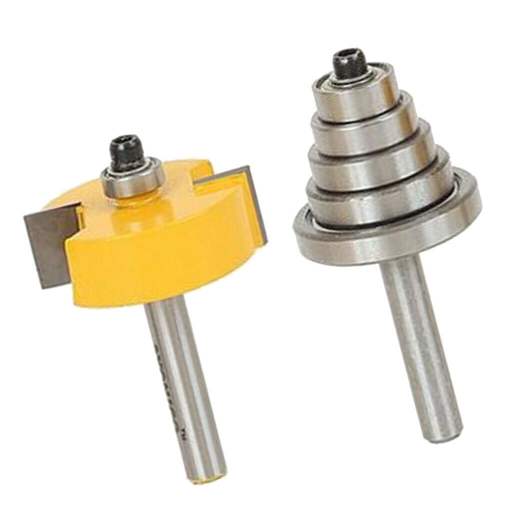 1/4 Inch Multi Rabbet Carbide Router Bit Kit Rabbeting Bits Set Cut Tool