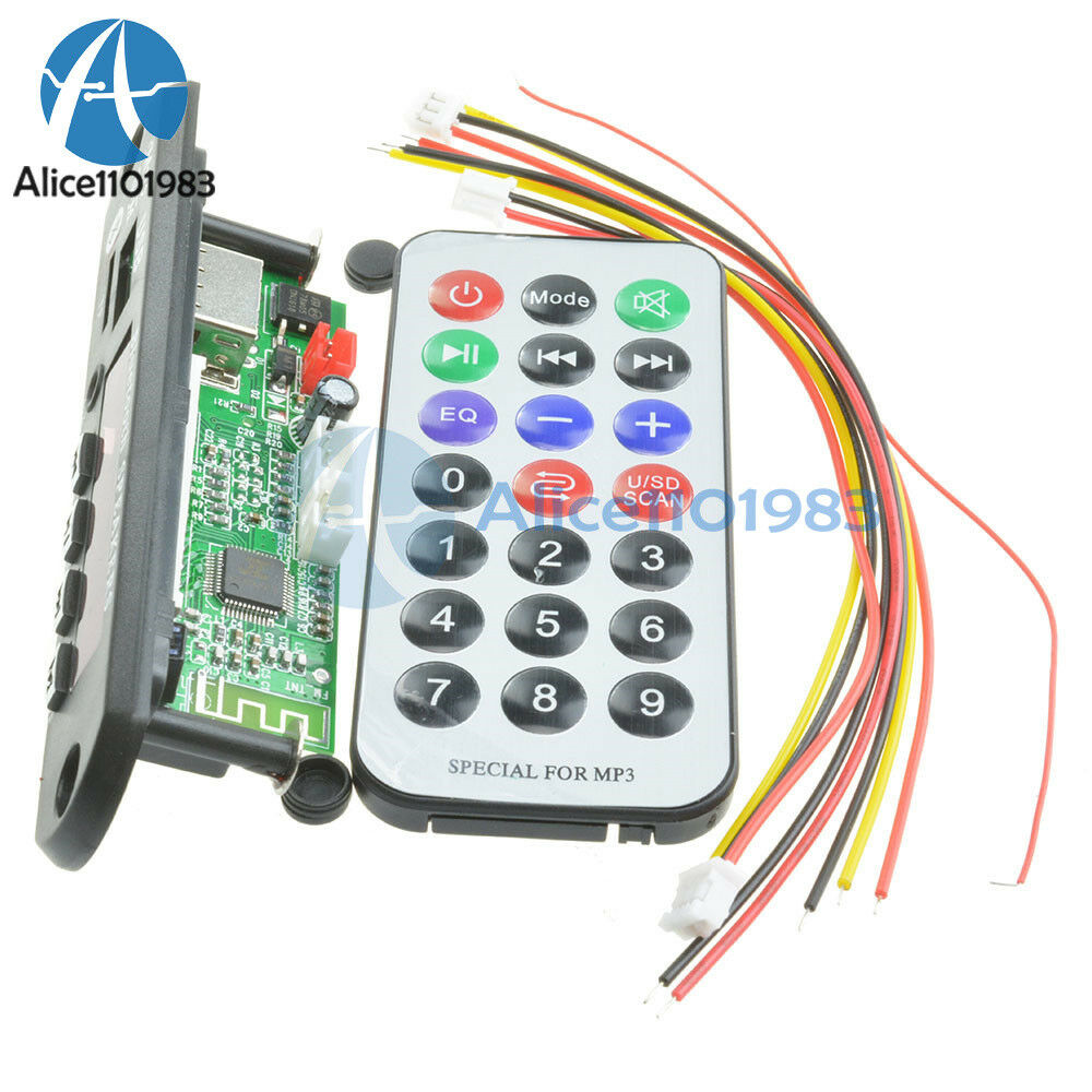 Wireless Bluetooth 12V MP3 WMA Decoder Board Audio Module USB TF Radio For Car