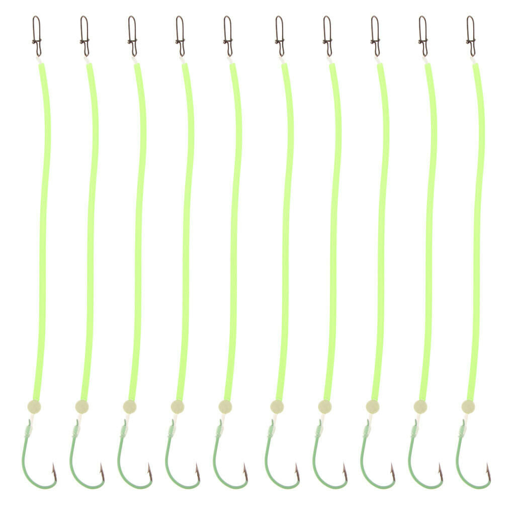 10x Fishing Ready Tied Chod Rigs w/ Snap & Luminous Tube Hook  Hook Size 14
