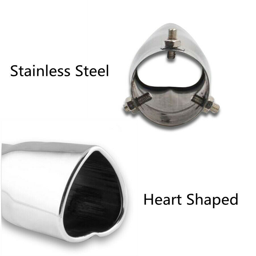 Universal Car Heart Shaped Straight Tip Exhaust Pipe Muffler Creative Gift 63mm