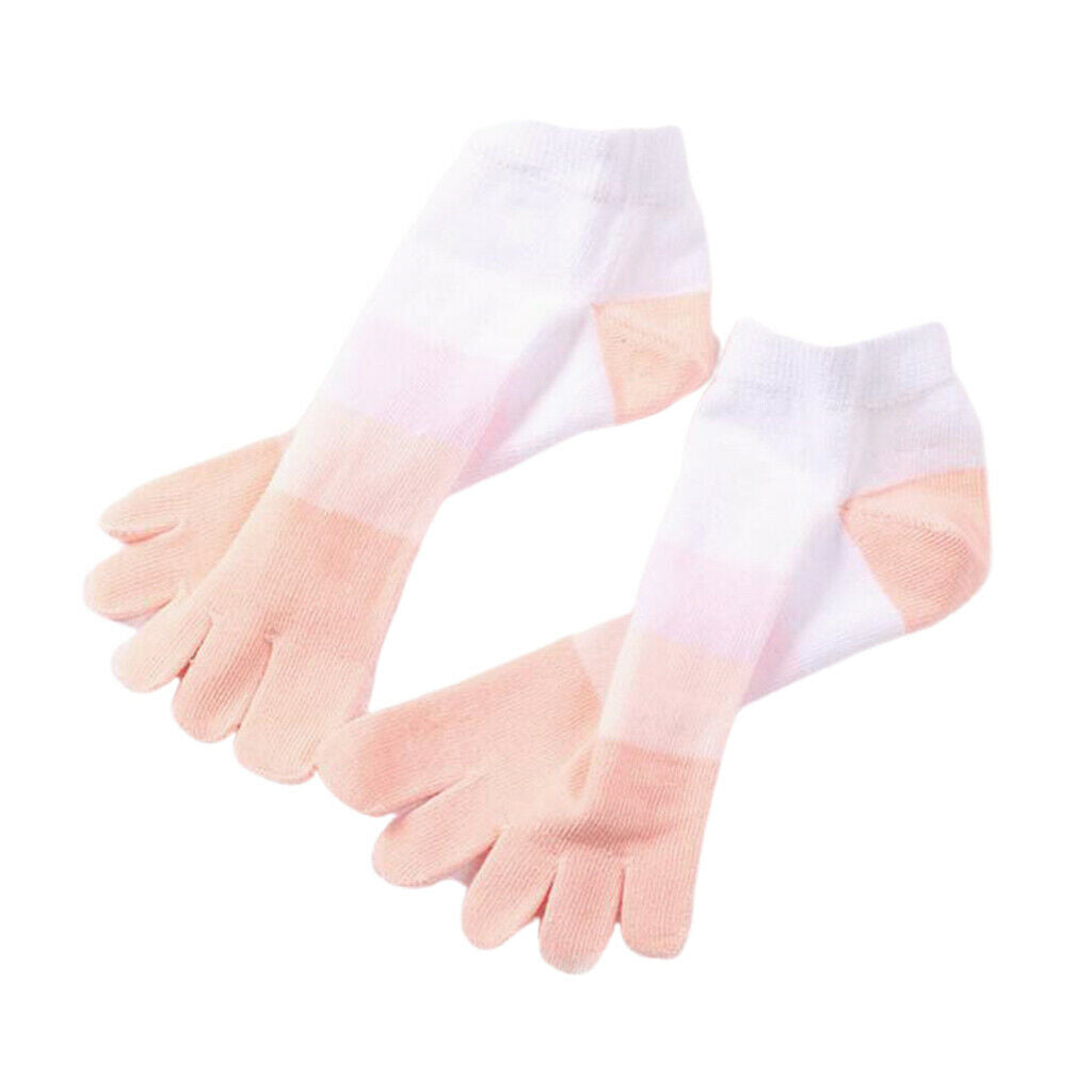 Ankle Striped Toe Socks Cotton Warm Ankle Socks for Men and Women Pink