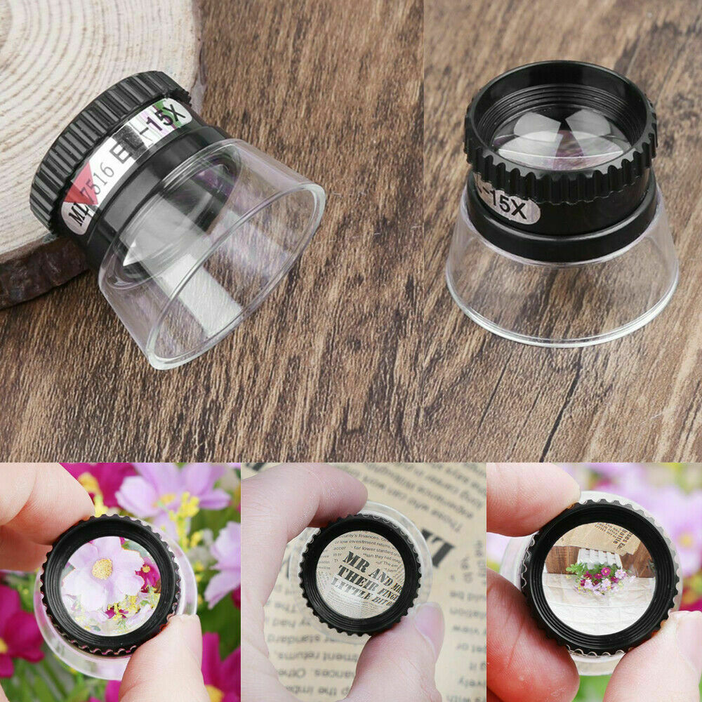 Useful 15X Monocular Magnifying Glass Loupe Lens Eye Magnifier Jeweler Tool New