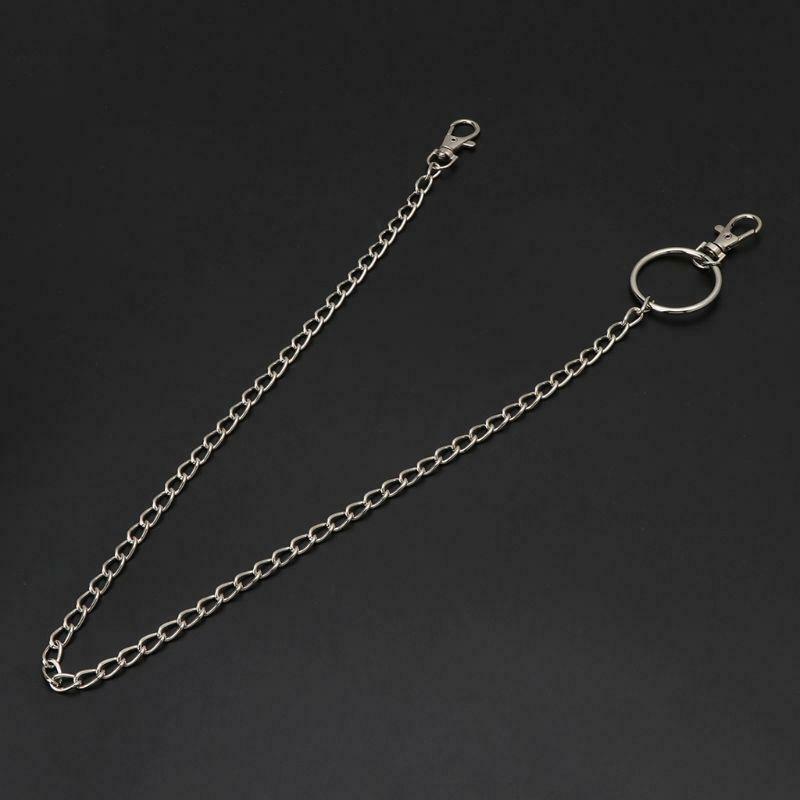 Long Metal Wallet Chain Leash Pant Jean Keychain Ring Clip Men's Hip Hop Jewelry