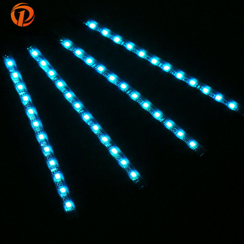 4x Car Auto Atmosphere White Lights LED Lights Strip+Cigarette Lighter Universal