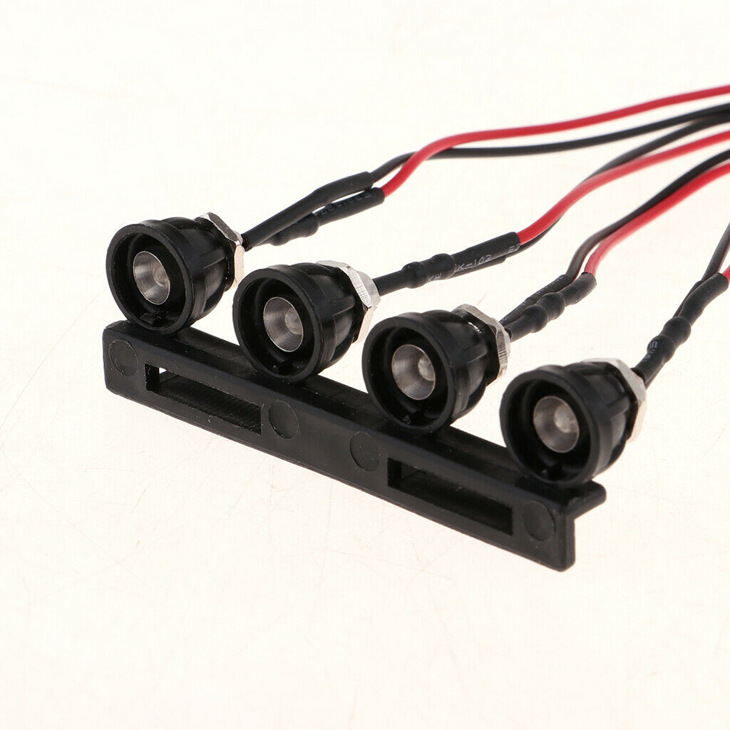 4 LED Light Bar Roof Lamp With Rack For WPL 1/16 RC Car Truck DIY Parts