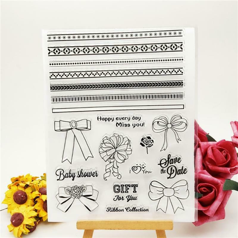 ribbon collection Clear Stamps Silicone Embossing Stencil DIY Album Paper Card