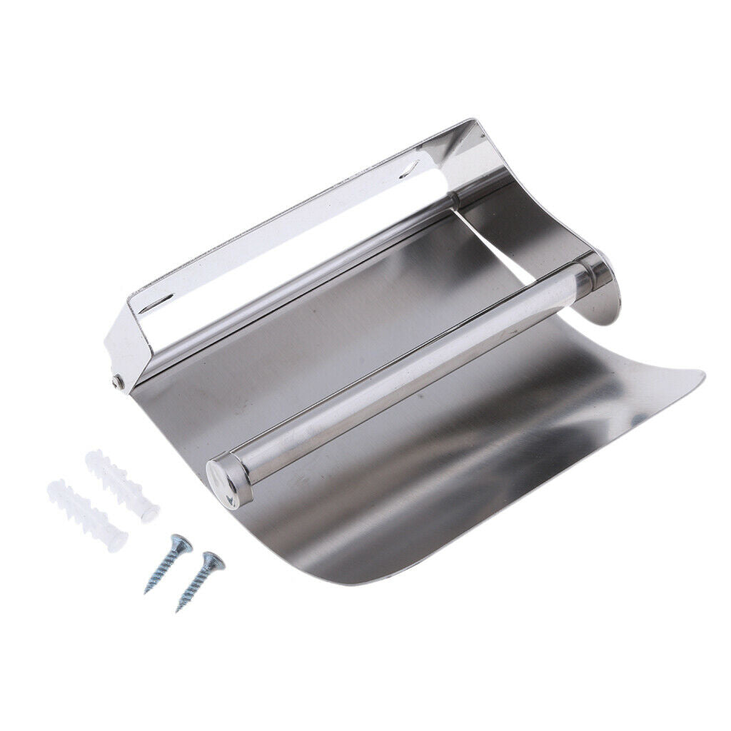 Marine Stainless Steel Paper Towel Roll Holder with Cover for Bathroom