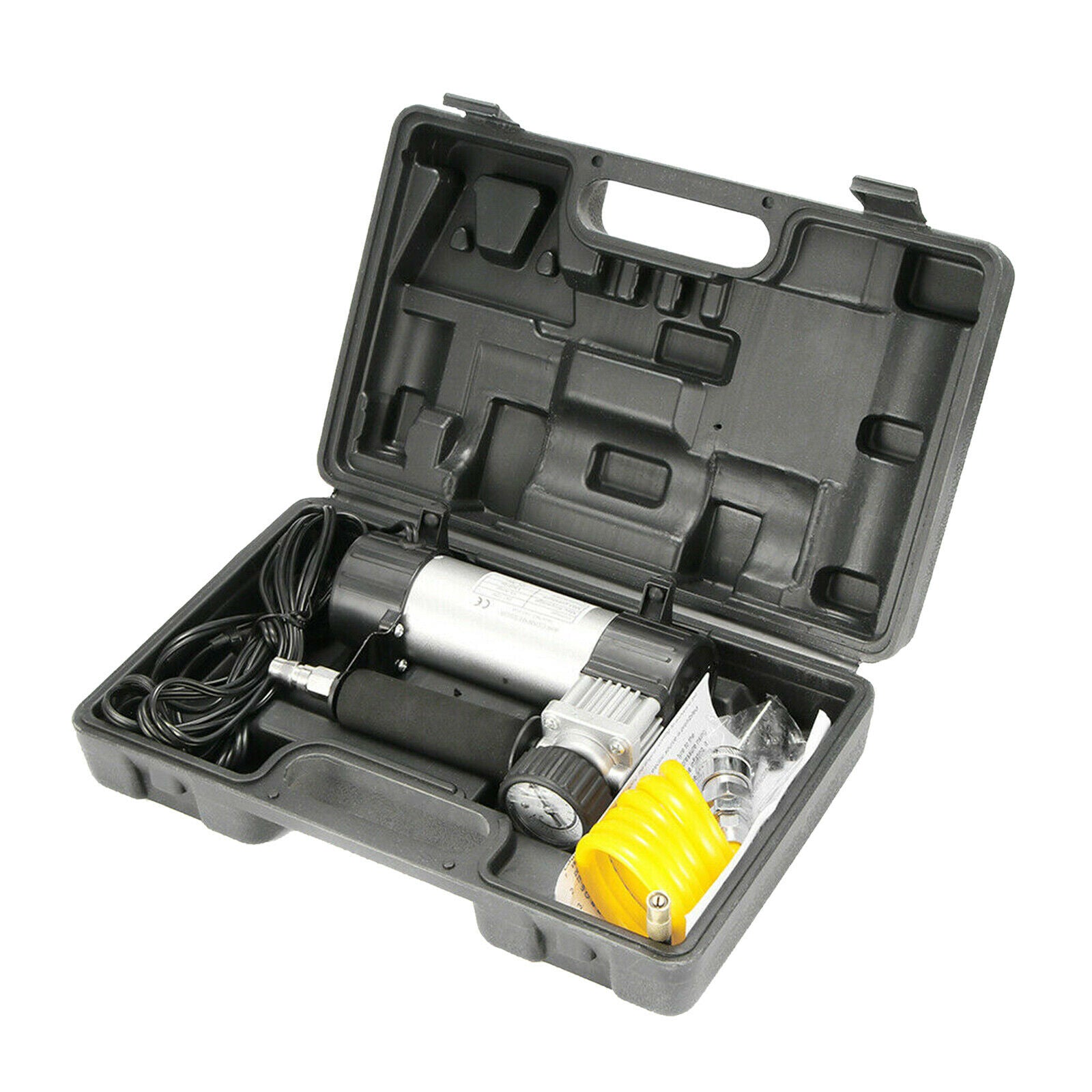 Compact Auto Car Tyre Air Compressor Pump 12V DC Bicycle Inflator Carry Case